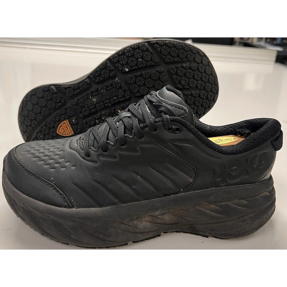 Hoka One One Bondi SR Women’s Black Slip Resistant Athletic Shoes Size 9.5 Wide